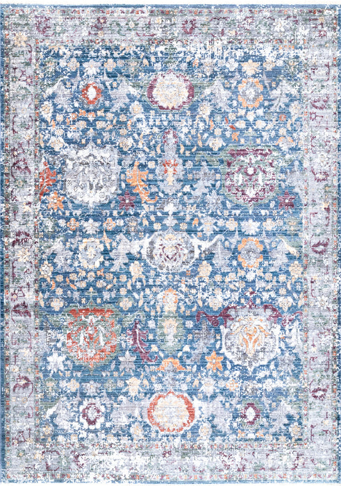 Tappeto floreale sbiadito 160x230 cm Blu