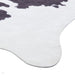 Faux Cow Print Animal Skin Printed Polyester Flatweave Black/White Rug