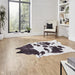 Faux Cow Print Animal Skin Printed Polyester Flatweave Black/White Rug