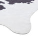 Faux Cow Print Animal Skin Printed Polyester Flatweave Black/White Rug