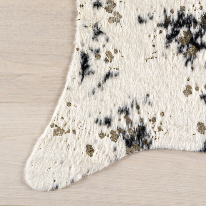 Faux Cowhide Area Rug Black 160x230 cm