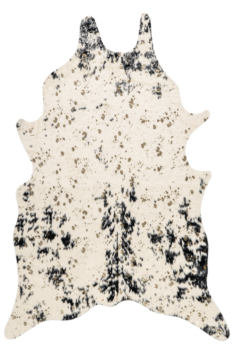 Faux Cowhide Area Rug Black 160x230 cm