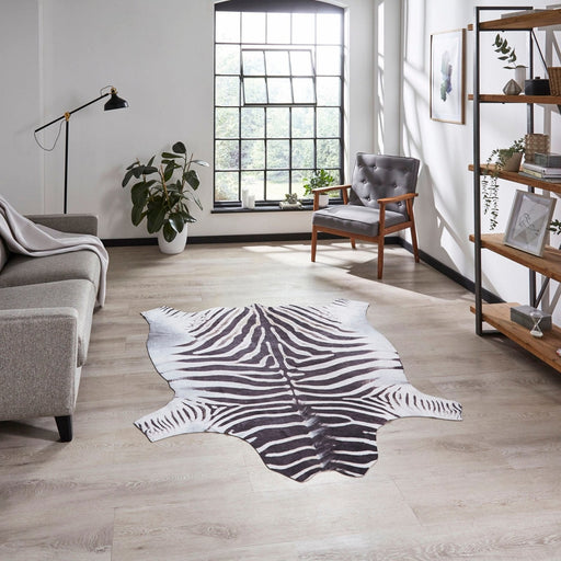 Faux Hide Zebra Print Rug