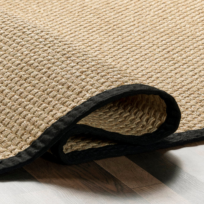 Faux Seagrass Indoor Outdoor Rug Black 90x150 cm