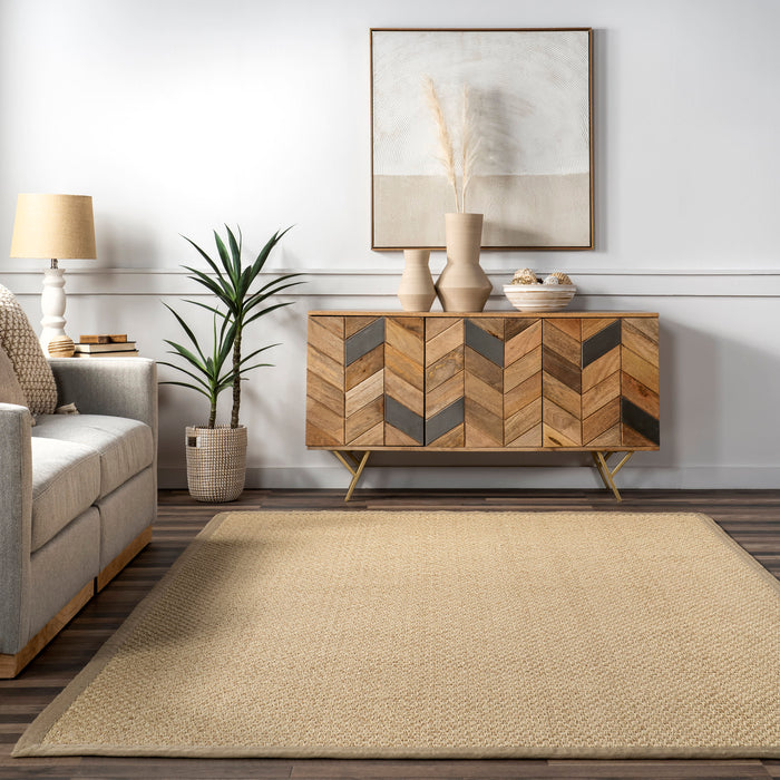 Faux Seagrass Rug For Indoor And Outdoor Use Tan 152x244 cm