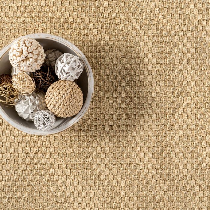 Faux Seagrass Rug For Indoor And Outdoor Use Tan 152x244 cm