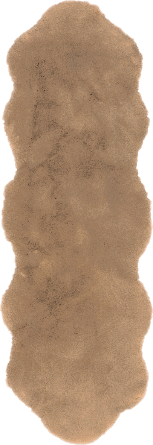 Tappeto lavabile in peluche in finta pelle di pecora 75x140 cm Cammello