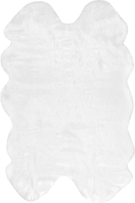 Tappeto a pelo lungo in finta pelle di pecora 60x90 centimetri Bianco