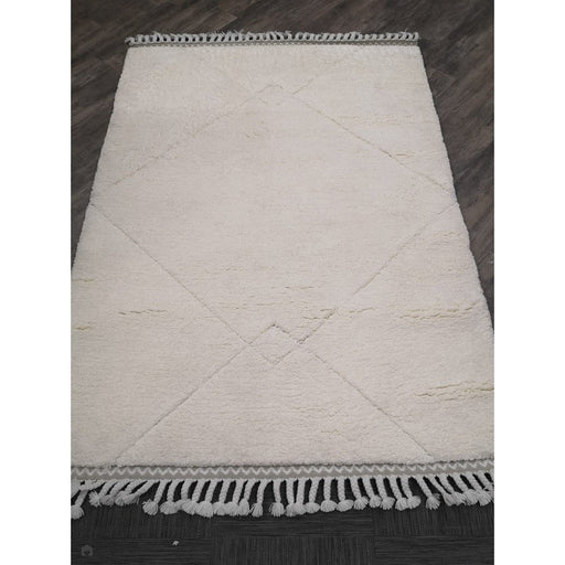 Fes FE03 Moroccan Berber Soft Plush Hand-Carved Boho Cream/White Rug 160 x 230cm