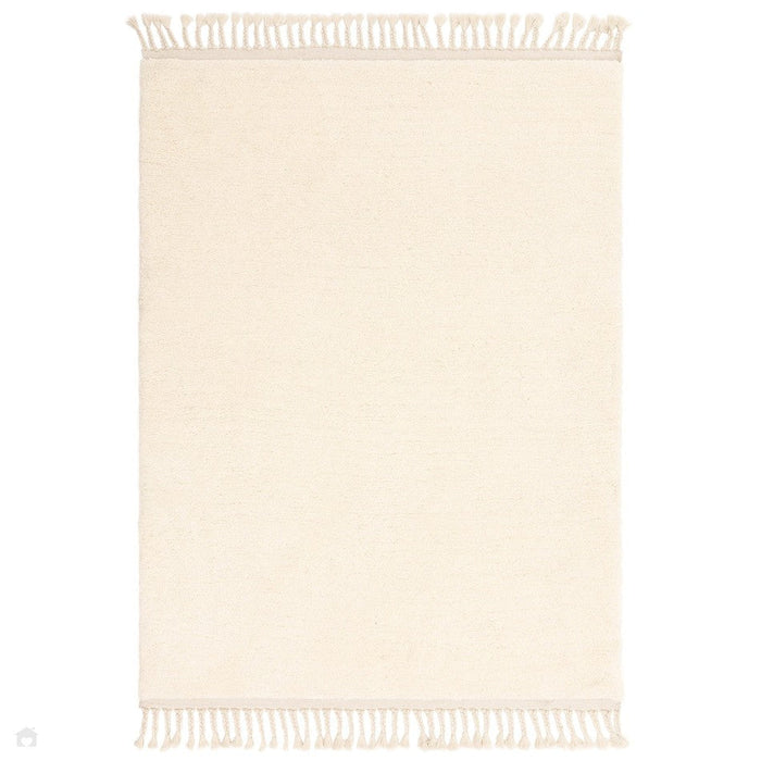 Fes FE04 Moroccan Berber Hand-Carved Boho Cream/White Rug