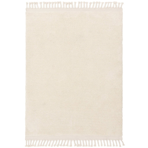 Fes FE04 Moroccan Berber Hand-Carved Boho Cream/White Rug