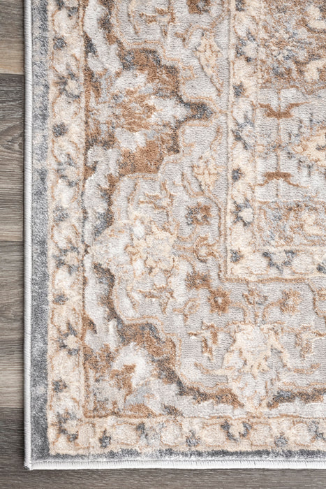 Tappeto floreale in beige per il comfort del soggiorno