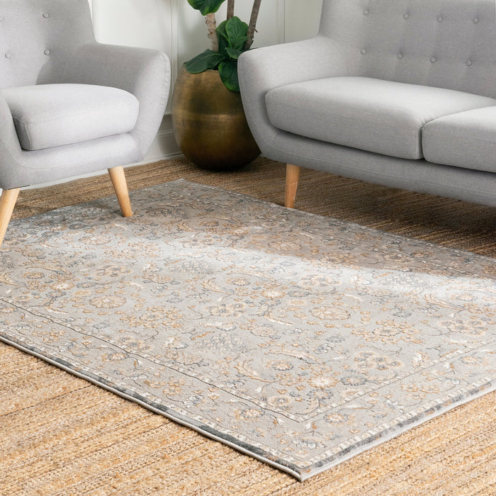 Tappeto dal design floreale 120 cm x 180 cm Beige