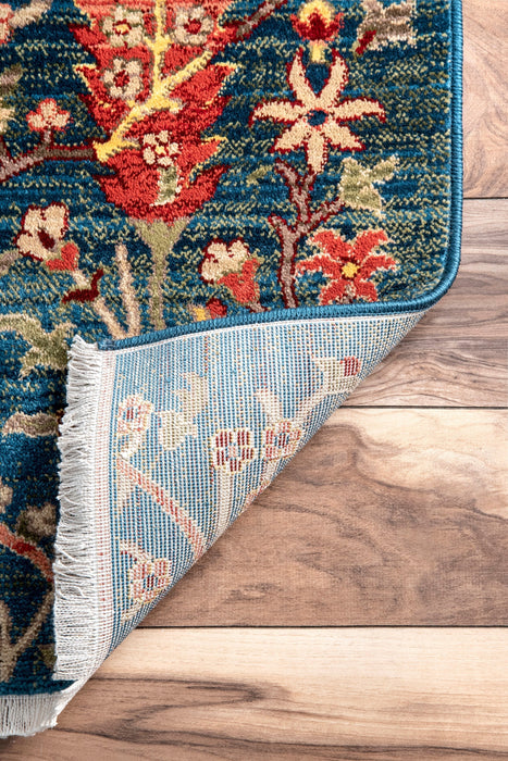 Floral Design Area Rug in Blue 120x180 cm