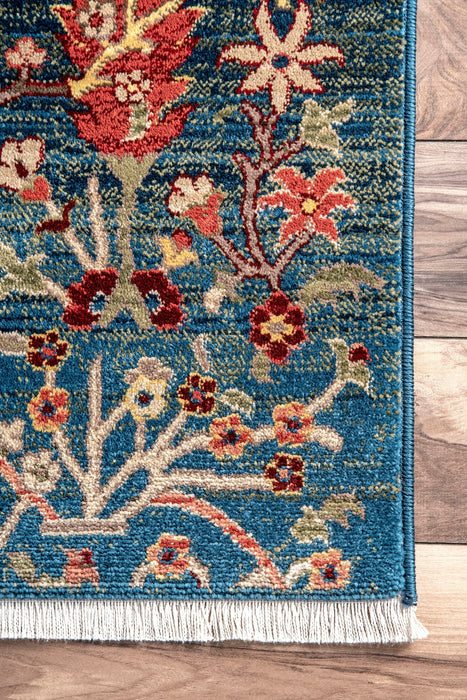 Floral Design Area Rug in Blue 120x180 cm