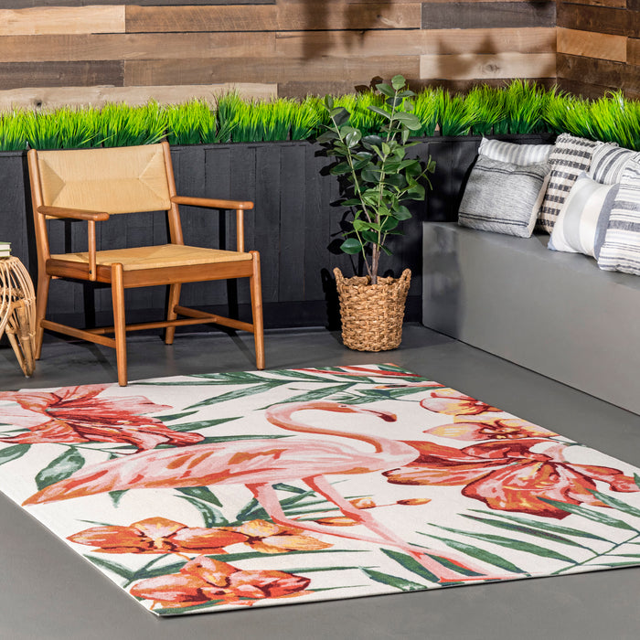 Floral Flamingo Area Rug για εσωτερική εξωτερική χρήση