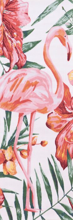 Bloemen Flamingo-vloerkleed voor binnen- en buitenruimtes