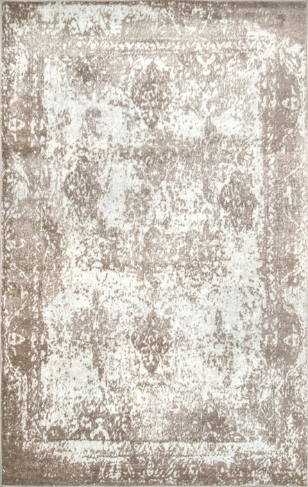 Tappeto con medaglione floreale 140x200 cm Beige