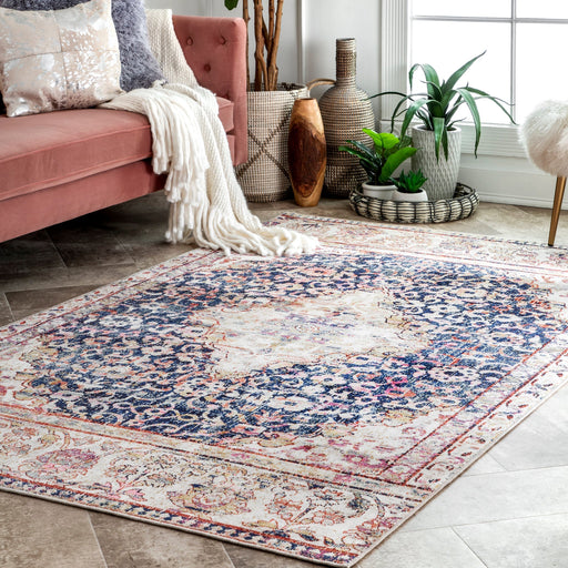 Floral Medallion Area Rug 152x244 cm Multicolor Design