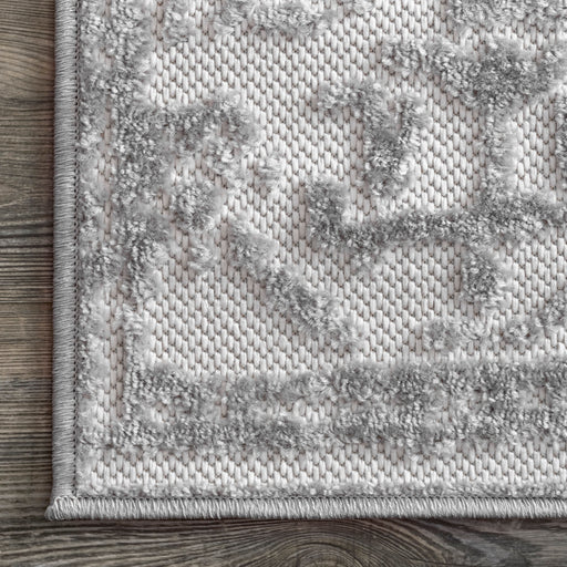 Floral Medallion Area Rug For Indoor Outdoor Use Grey 120x180cm