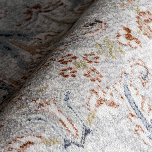 Floral Medallion Washable Area Rug in Rust 120x180 cm