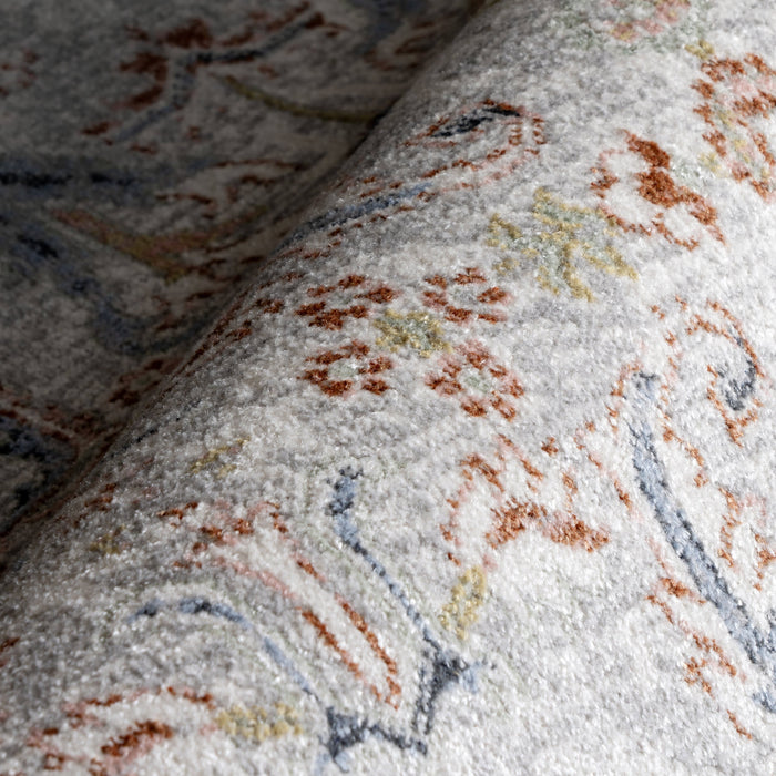 Floral Medallion Washable Area Rug in Rust 120x180 cm