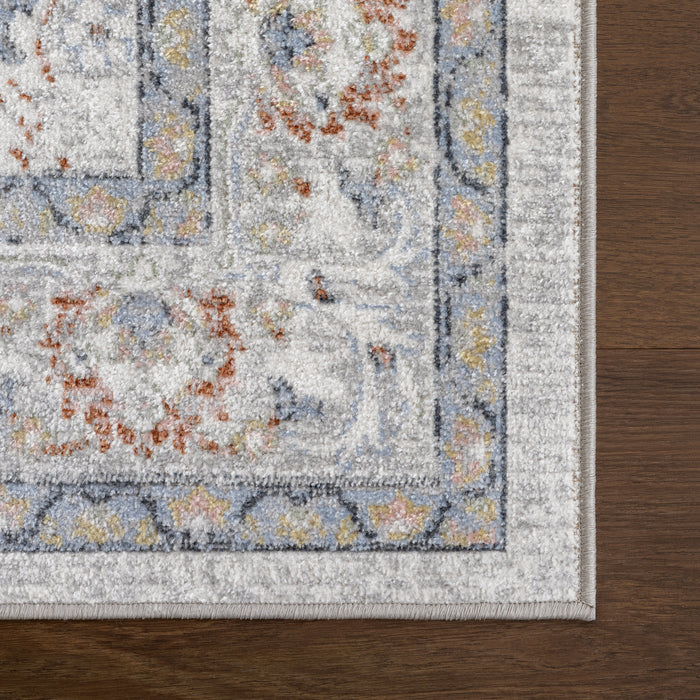 Floral Medallion Washable Area Rug in Rust 120x180 cm