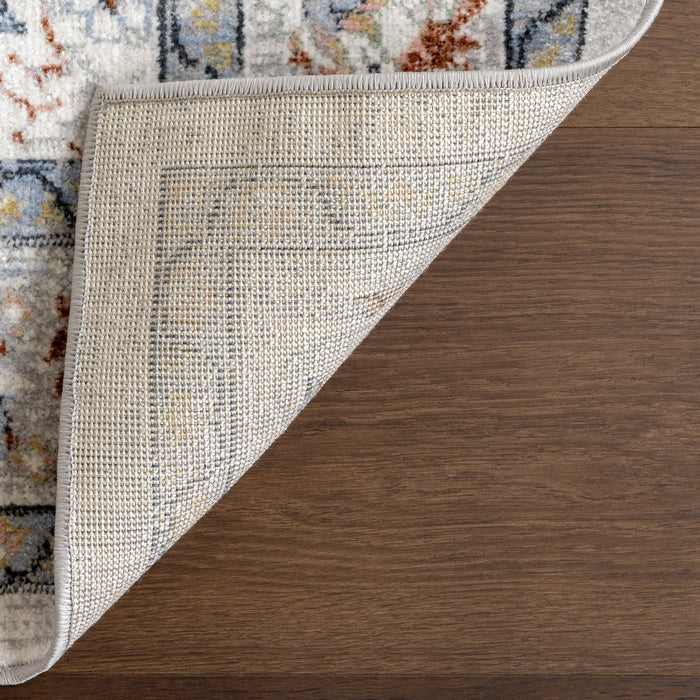 Floral Medallion Washable Area Rug in Rust 120x180 cm