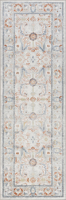 Floral Medallion Washable Area Rug in Rust 120x180 cm