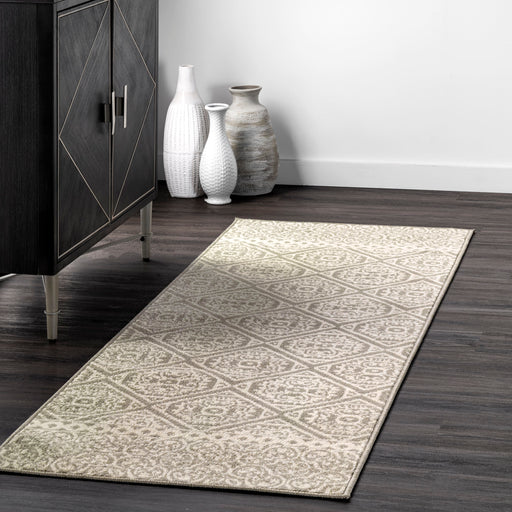 Floral Pattern Area Rug 120x180 cm Grey
