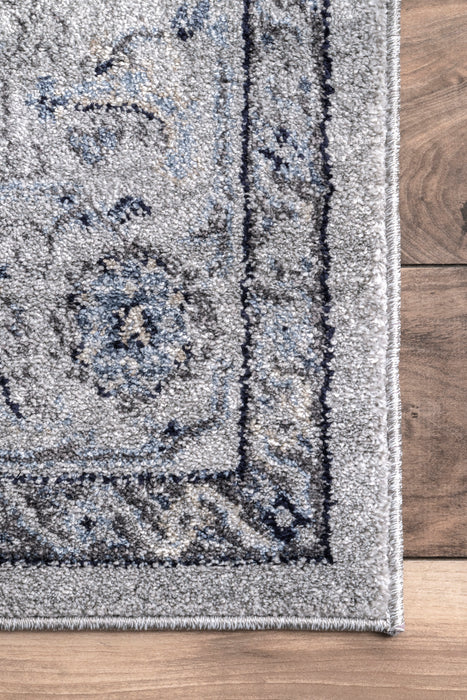 Floral Pattern Area Rug 120x180 cm Grey