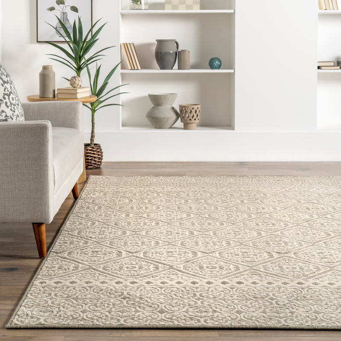 Floral Pattern Area Rug 120x180 cm Grey