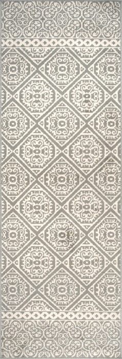 Floral Pattern Area Rug 120x180 cm Grey