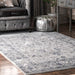 Floral Pattern Area Rug 120x180 cm Grey