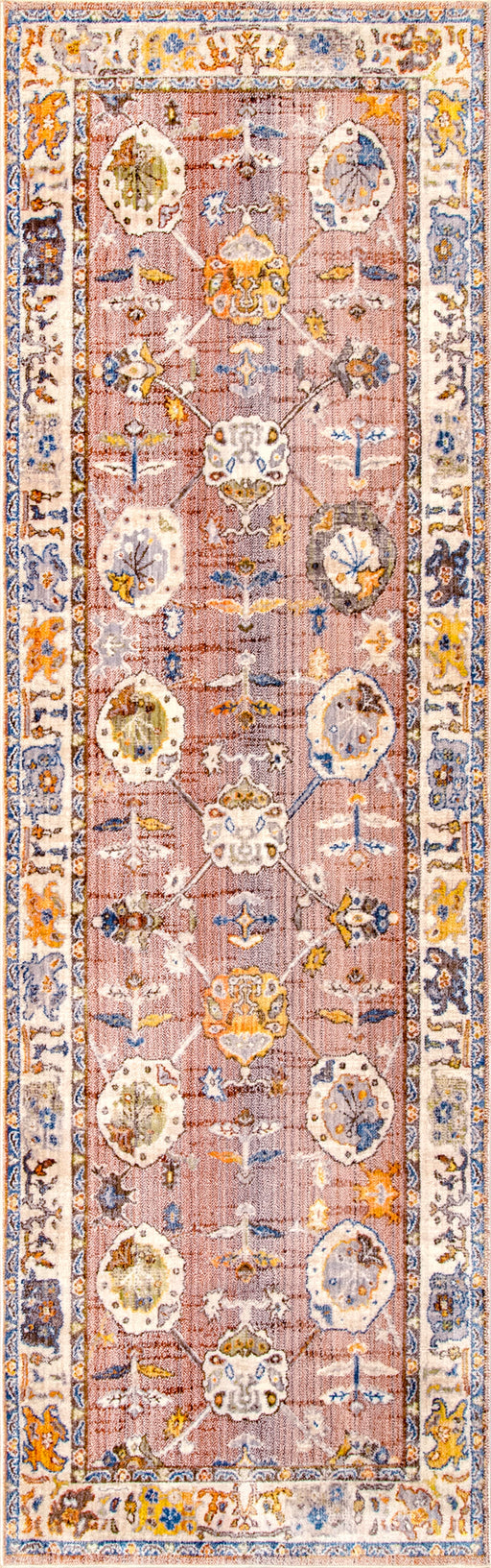 Floral Pattern Area Rug In Light Brown For Home Decor