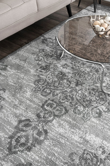 Floral Pattern Area Rug in Grey 120x180 cm