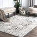 Floral Pattern Area Rug in Ivory for Modern Spaces