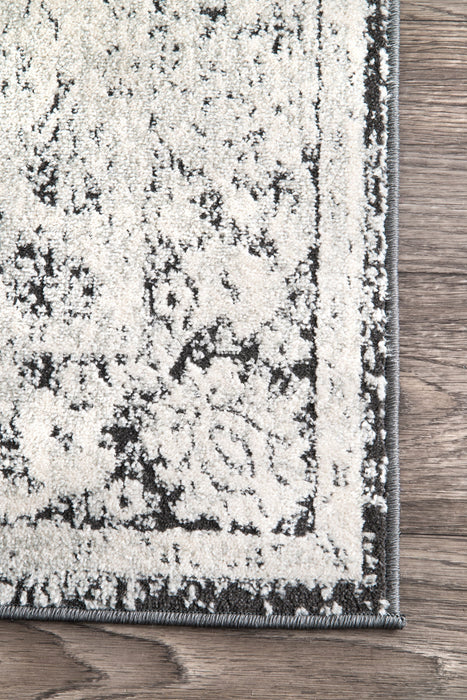 Floral Pattern Area Rug in Ivory for Modern Spaces