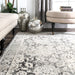 Floral Pattern Area Rug in Ivory for Modern Spaces