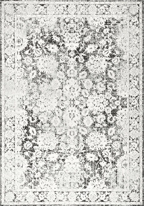 Floral Pattern Area Rug in Ivory for Modern Spaces
