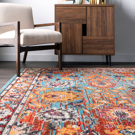 Floral Pattern Area Rug in Multicolor for Home Decor