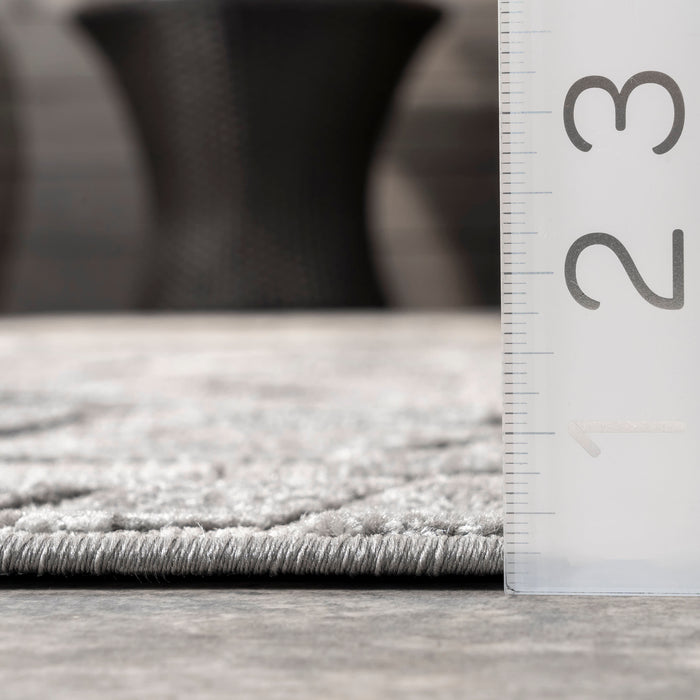 Floral Pattern Indoor Outdoor Area Rug Light Grey 160x230 cm