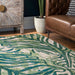 Floral Patterned Area Rug in Green for Comfortable Living Spaces