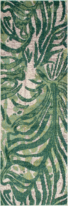 Floral Patterned Area Rug in Green for Comfortable Living Spaces