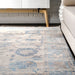 Floral Patterned Area Rug in Light Blue 50 x 80 cm