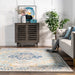 Floral Patterned Blue Area Rug for Home Decor