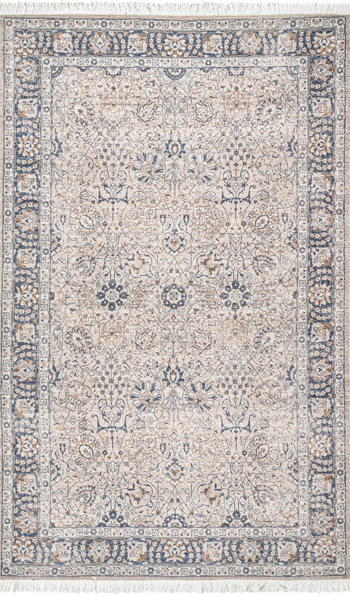 Floral Patterned Light Grey Area Rug for Home Decor