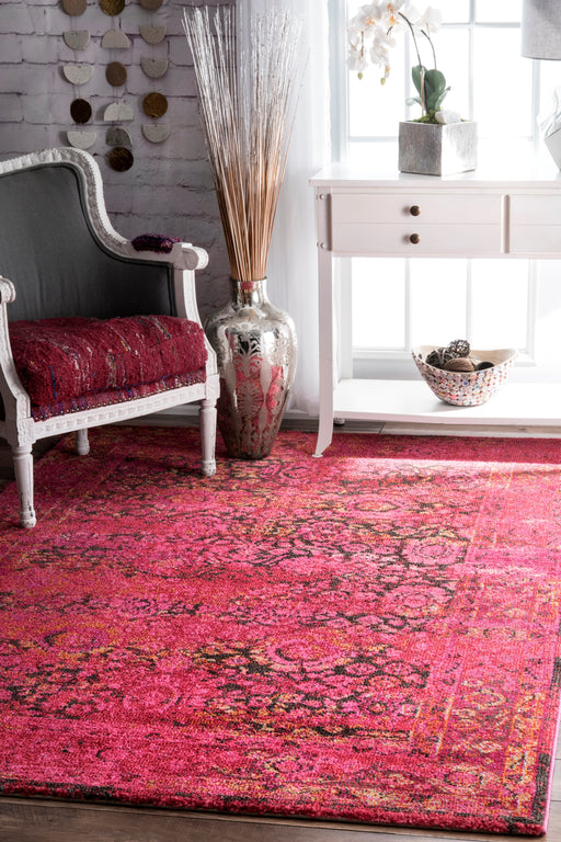 Floral Rug στο Cherry Pink για διακόσμηση Home 