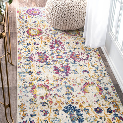 Floral Vine Area Rug in Multicolor for Home Décor