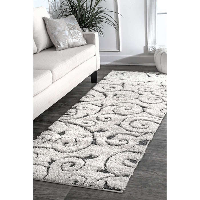 Floral Vines Area Rug 160cm Soft Cream Design